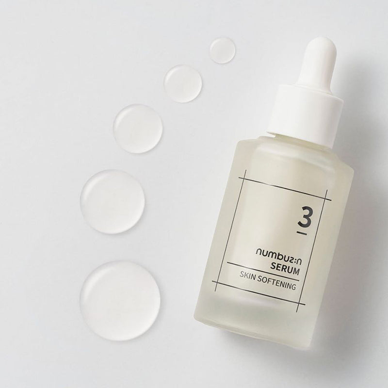 Numbuzin No.3 Skin Softening Serum 50 ml – texture et packaging