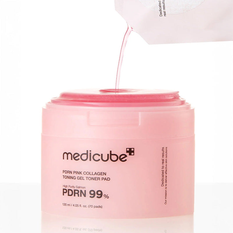 Medicube PDRN Pink Collagen Toning Gel Toner Pad — 120ml / 70 pads