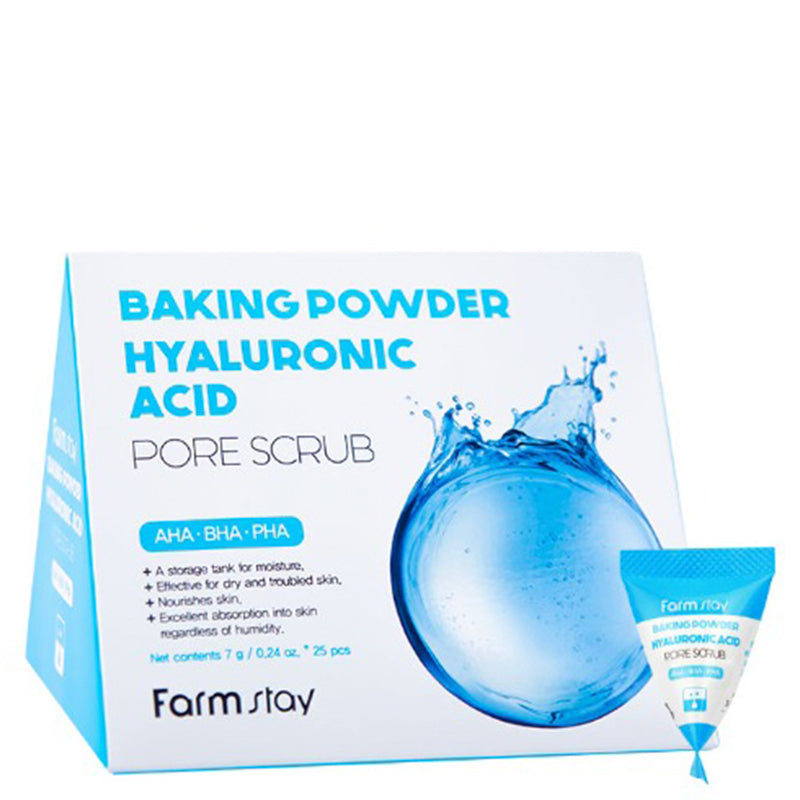 Farmstay Baking Powder Hyaluronic Acid Pore Scrub — 7g / 25pcs