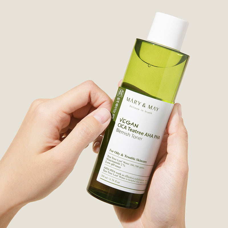 Mary&May Vegan CICA Tea Tree AHA PHA Toner — 200ml